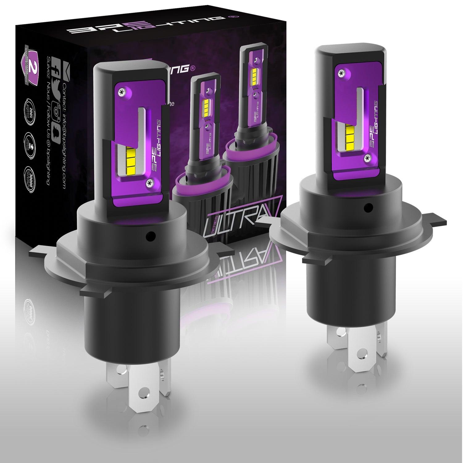 Ampoules de phares à LED H4 / 9003 / HB2 série UltraV 10000 lumens