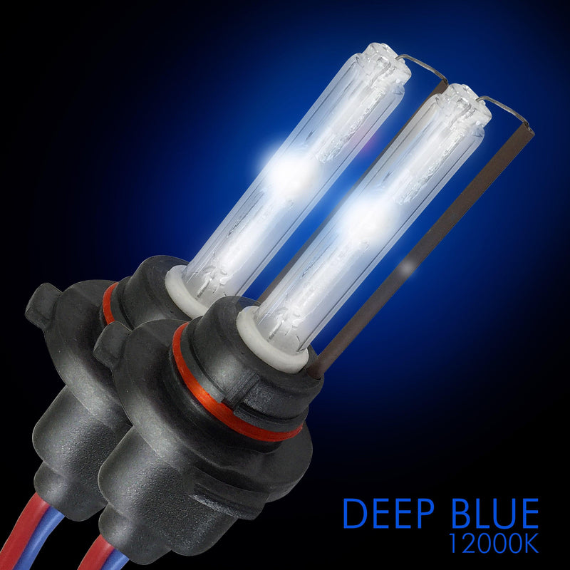 Pair Of 35W/55W 10000K Xenon HID Bulbs - Bright Blue High Beam For HB3/9005 Sockets
