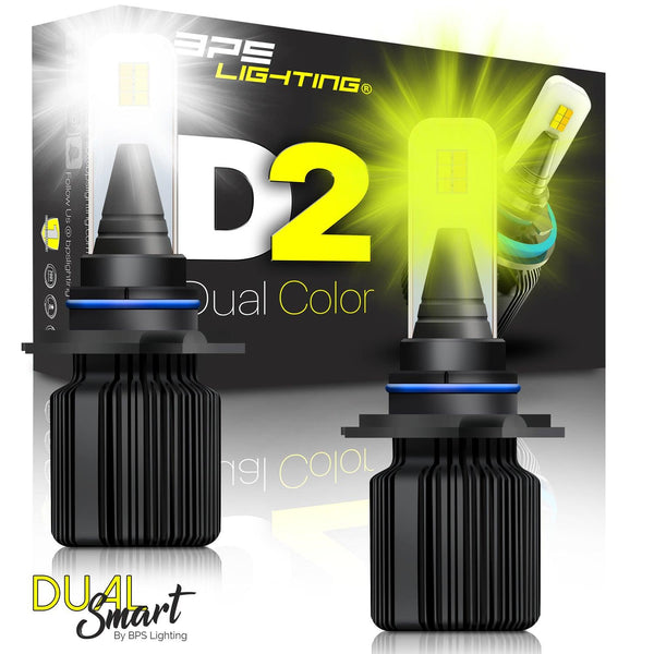 9006 / HB4 D2 Series Dual Colors LED Headlight Bulbs 8000 Lumens - BPS Lighting