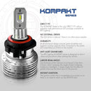 H7 Kompakt Euro Series LED Headlight Bulbs 8000 lumens - BPS Lighting