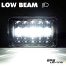 4 x 6 LED Conversion Headlights Dot Approved High Low Beam H4 Wiring Harness 2PCS 45W