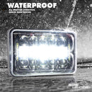 4 x 6 LED Conversion Headlights Dot Approved High Low Beam H4 Wiring Harness 2PCS 45W